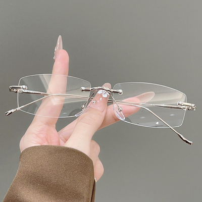 超梦无框变色近视眼镜防蓝光平光