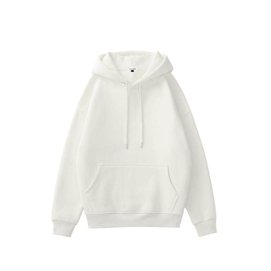 白色卫衣女2025新款爆款春季连帽韩系慵懒风美式纯色宽松薄款外套