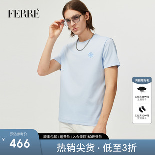 T恤2025春夏休闲百搭轻奢上衣男 FERRE费雷简约棉质亲肤透气短袖