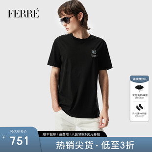 FERRE费雷亲肤基础款 简约棉质短袖 T恤2025春夏新品 百搭轻奢男装