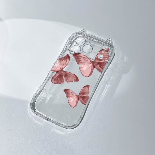 INS风蝴蝶适用iPhone17promax华为pura70p90苹果16小米15OPPOReno14女vivox300软手机壳findx8红米k90荣耀400