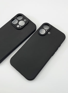 极简黑色磨砂适用苹果16Promax华为p70小米15OPPOReno14vivox200s19一加13红米k80荣耀魅族21手机壳软三星s25