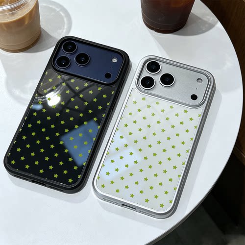 镜面大孔适用iPhone17pro苹果18手机壳16小米14荣耀300防摔nova15华为p90女vivoiqoo12一加ace3磁吸oppogt8新