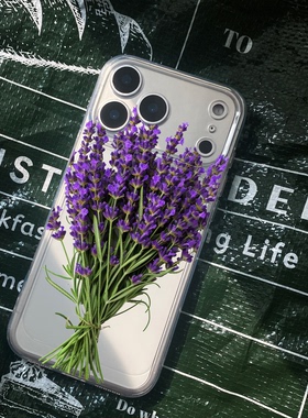 薰衣草紫色iPhone17手机壳16plus小米15红米note14华为nova13荣耀90gt防摔opporeno12适用vivos50一加8魅族女