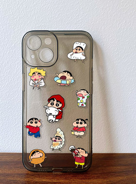 可爱小新iPhone14/15/16promax苹果13/12手机壳OPPOReno13小米15华为p70红米k80iQOO11适用vivos20三星s24软9