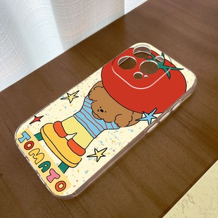 小狗西红柿适用iPhone16 14Promax1211华为nova13p70小红米vivox200s30s19全包OPPOfindx8荣耀400手机软壳