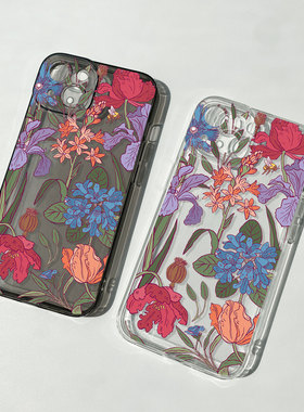 小众美术插画iPhone17promax苹果16小米15华为p20mate70适用vivoy500红米OPPOReno13荣耀80gt手机壳一加14女r