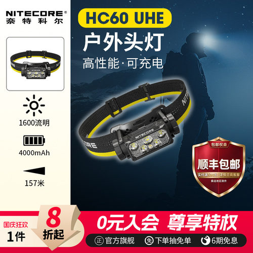 奈特科尔hc60UHE头灯户外可充电