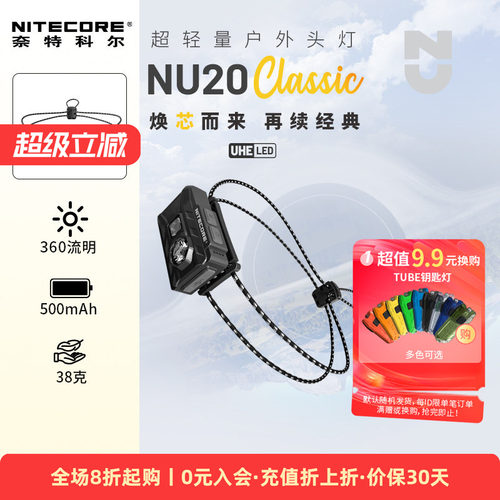 奈特科尔nu20classic头灯超轻