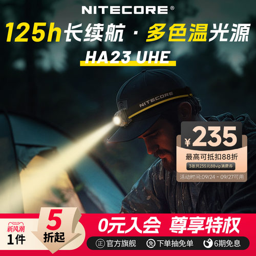 奈特科尔HA23UHE头灯长续航AAA