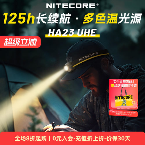 奈特科尔HA23UHE头灯长续航AAA