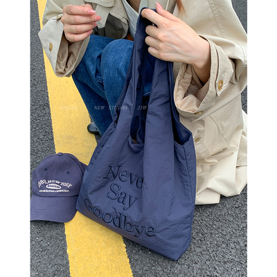 韩系慵懒风帆布包包女式2025新款秋冬大容量单肩包休闲通勤托特包