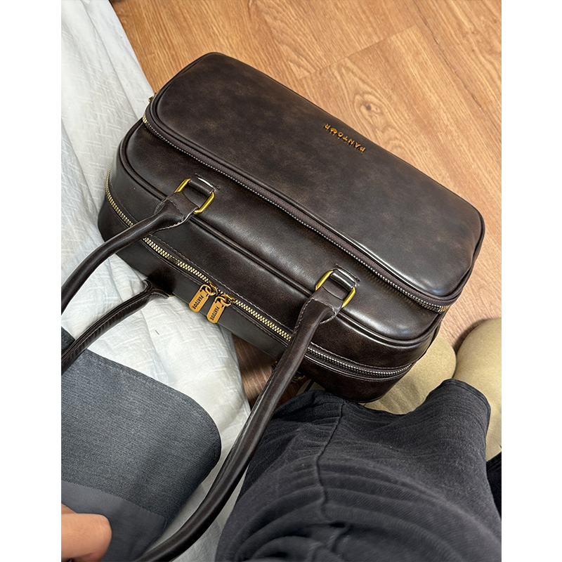 复古通勤托特大容量波士顿包