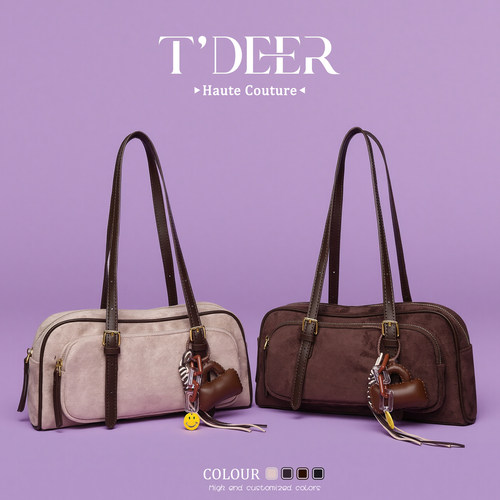 Tdeer复古小众手提包包女式2026新款单肩包高级感上班通勤腋下包