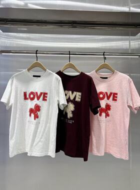 正品短袖T恤2026春新品马年系列烫钻印花竹节棉质圆领MBF1TEE008