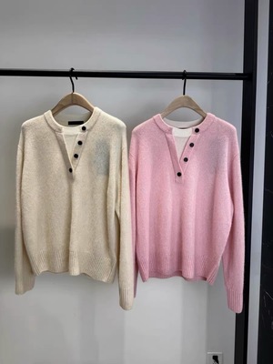 【C系列】正品毛衣2026春新品山羊绒绵羊毛混纺假两件MBF1SWT024