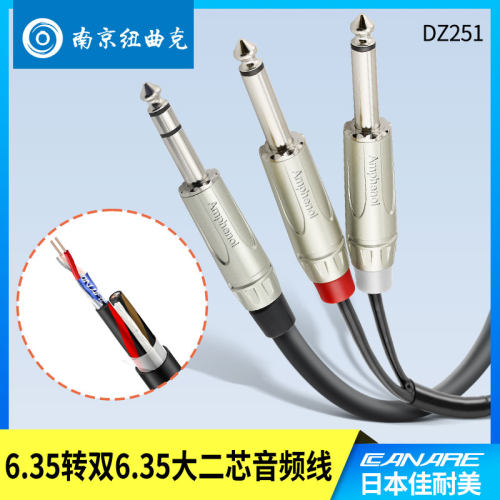 音频线大三芯转双大二芯连接线