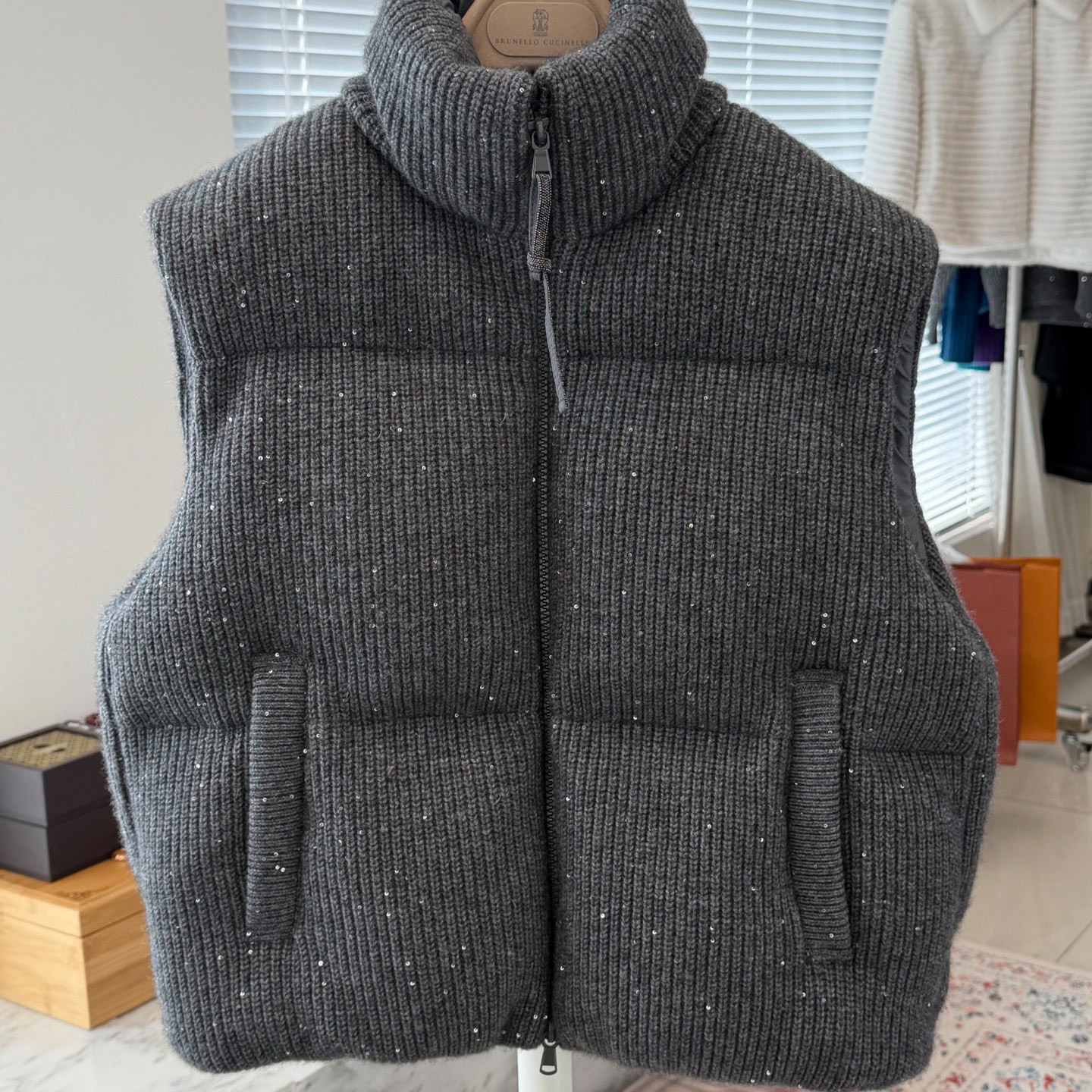 静奢老钱风B*C羊绒羊毛珠片纱针织立领羽绒马甲女 数量不多 无补~,女装/女士精品,马夹,淘宝优惠券,粉丝福利购,淘宝优惠卷