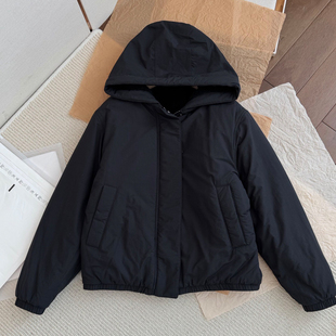 非市场货!@lberni双面穿羊羔毛抓绒飞行员夹克女士厚实连帽外套