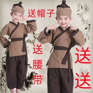 儿童书童汉服套装改良装春秋款小和尚男女幼儿小药童锄禾宝宝古装