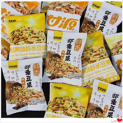 甘源虾条豆果小零食小吃大礼包网红爆款好吃的休闲炒货青豌豆蚕豆