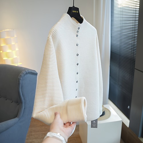 虫小小古波纹羊毛半高领针织衫