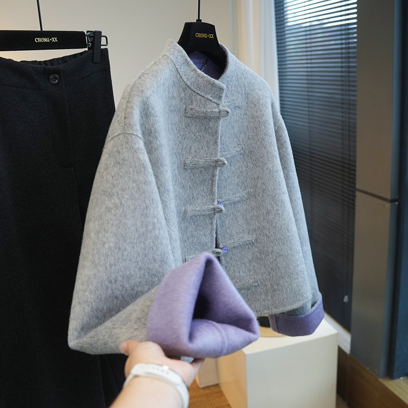 柜上1K+新中式国风立领盘扣羊毛双面呢短款大衣女毛呢外套冬A86Q,女装/女士精品,毛呢外套,淘宝优惠券,粉丝福利购,淘宝优惠卷