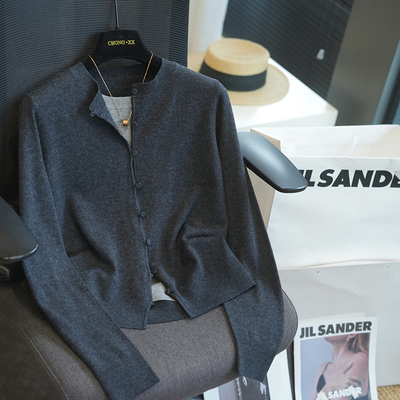 虫小小100绵羊毛假两件针织开衫