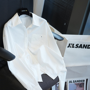 女上衣外穿春季 虫小小 设计感纯棉翻领宽松廓形长袖 衬衫 A99D 新款