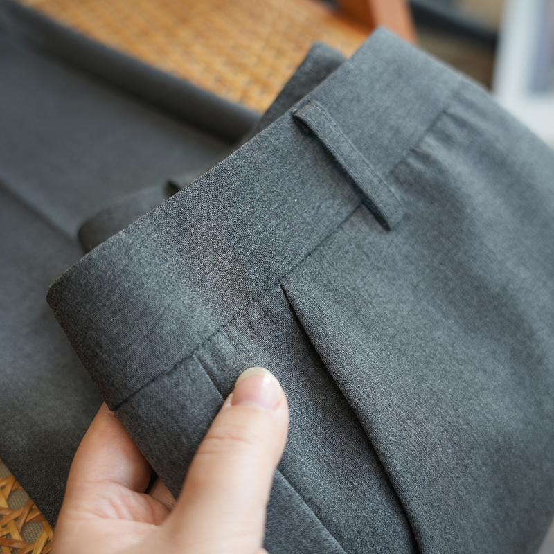 虫小小高腰百搭休闲烟管西装裤