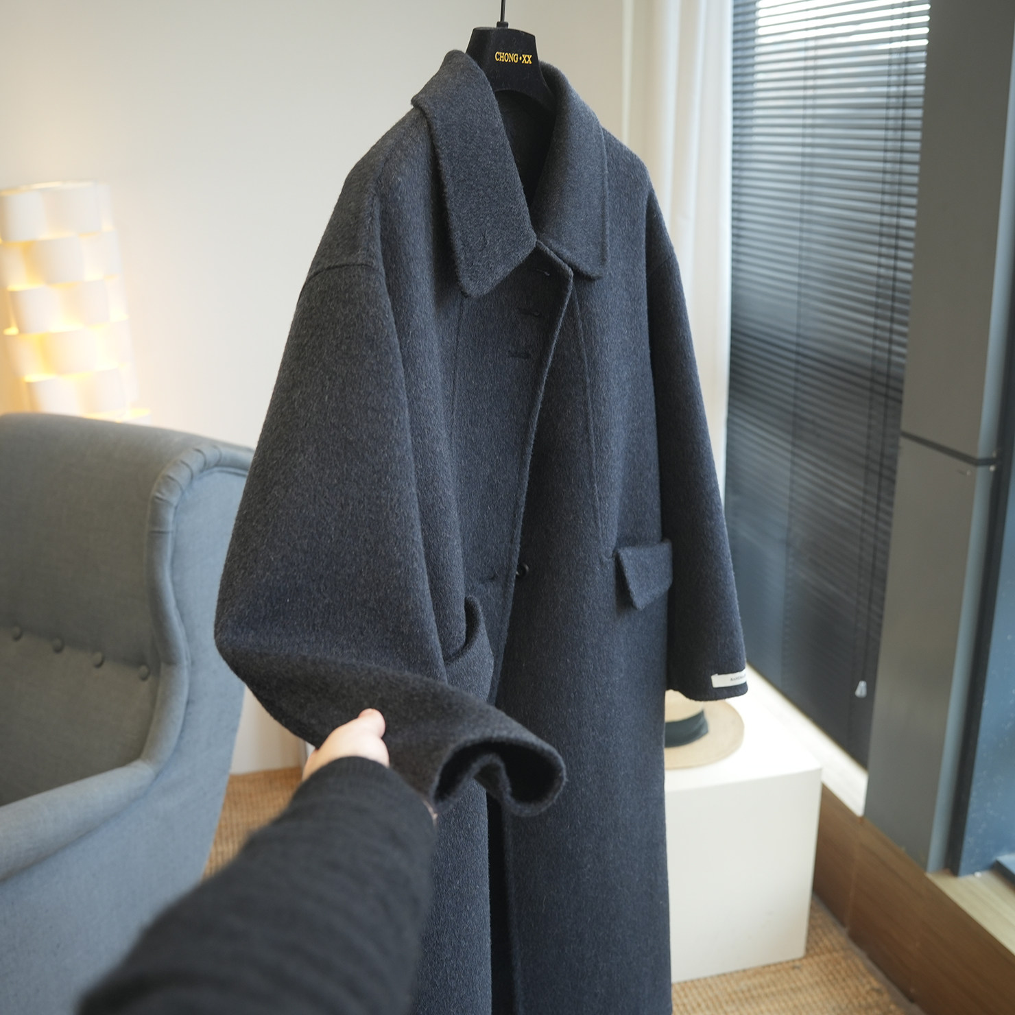 虫小小羊毛羊绒中长款呢大衣