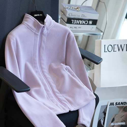 虫小小万粒绒立领拉链外套女