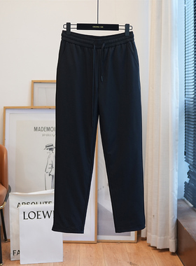 虫小小 90白鹅绒加厚保暖高腰小直筒休闲裤女羽绒长裤冬季A74P