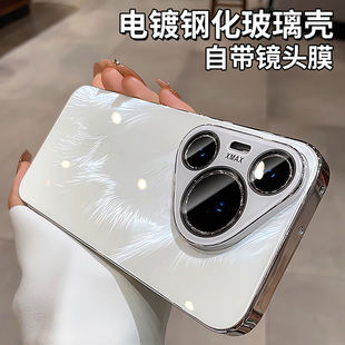 全包镜头膜适用华为pura70手机壳p70pro新款羽纱玻璃pura80pro防摔保护套ultra高级感小众pura80pro+简约外壳