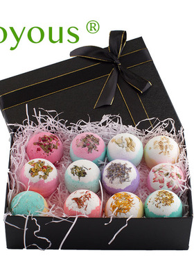 joyous花瓣系列套装礼盒 速卖bath bomb沐浴泡澡球气泡弹爆炸浴盐