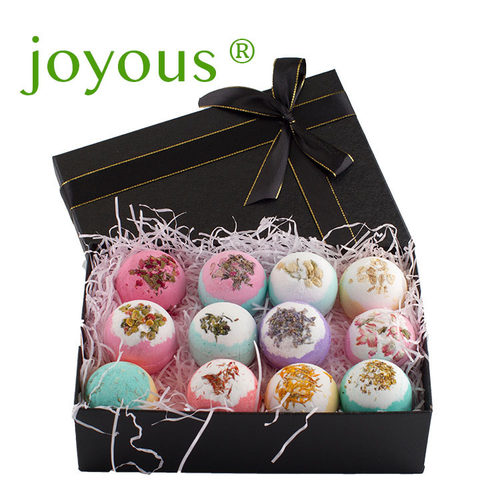 joyous花瓣系列套装礼盒 速卖bath bomb沐浴泡澡球气泡弹爆炸浴盐
