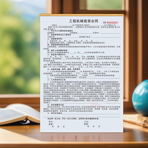 工程机械租赁合同挖机挖掘机定制