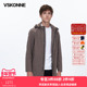 VSKONNE威斯康尼男士 风衣中长款 连帽中青年休息宽松卡其风衣外套