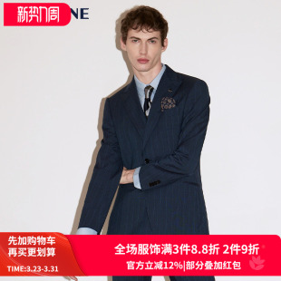 VSKONNE威斯康尼西服男意大利VBC进口100%羊毛面料竖条纹西服外套