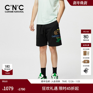 春夏新款 抽绳直筒休闲裤 男士 字母LOGO彩色印花短裤 时尚 CNC男装