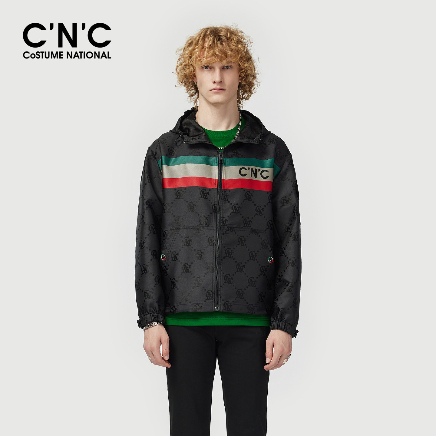CNC男装26早春新款经典复古配色提花夹克外套男士单夹克外套,男装,夹克,淘宝优惠券,粉丝福利购,淘宝优惠卷