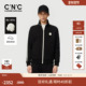 CNC男装 字母撞色织带刺绣图案运动立领夹克外套男 满版 25秋季 新款
