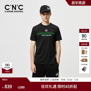 彩色刺绣字母LOGO潮流轻奢圆领短袖 新款 T恤男 24夏季 CNC男装