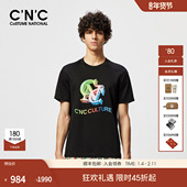 CNC男装 T恤律动派对系列T恤 纯棉印花圆领短袖 25夏季 新款