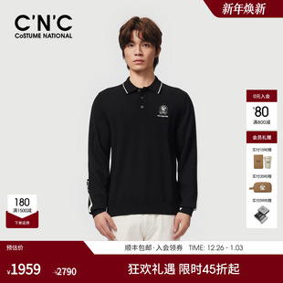 保暖长袖 POLO领羊毛衫 男羊毛混纺毛衣刺绣logo 25秋冬新款 CNC男装