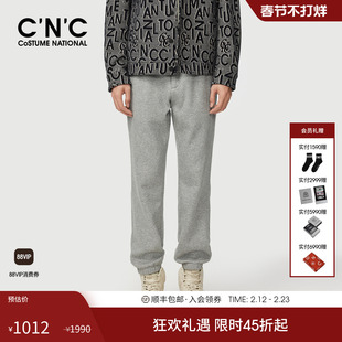 CNC男装秋冬新款薄绒保暖束脚休闲裤黑色修身潮牌男厚款休闲裤装