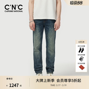 25春夏新款 玩偶系列直筒水洗休闲长裤 男士 创意个性 牛仔裤 cnc男装