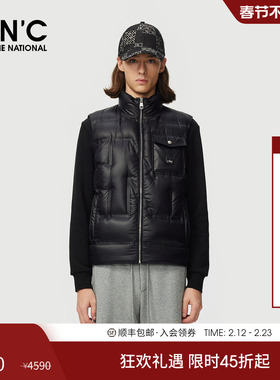 CNC男装25秋冬新款轻薄保暖男士黑色白鸭绒羽绒马甲