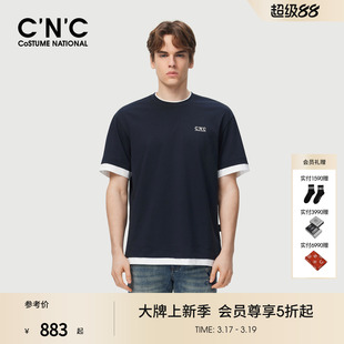 经典 藏青色短袖 T恤男士 CNC男装 短袖 新款 撞色商场同款 26夏季