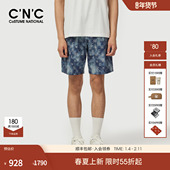 印花抽绳休闲宽松五分裤 CNC男装 短裤 品牌logo满版 25夏季 新款